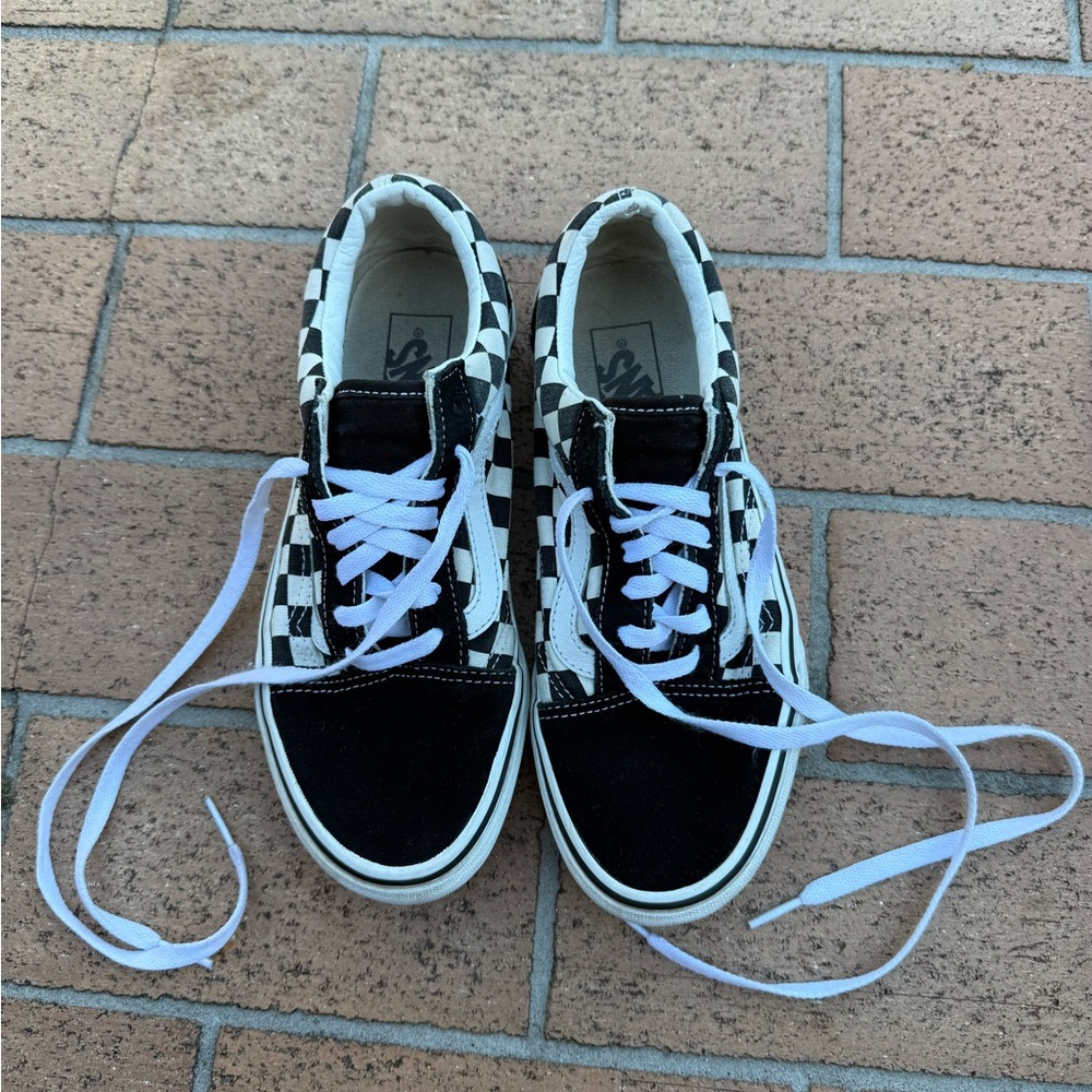 Unisex Black & White Checkerboard Sneakers